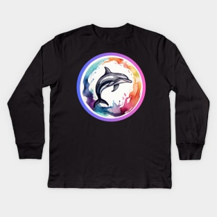 Dolphin Art Gift, Animal design, Dolphin Gift, Kids Long Sleeve T-Shirt